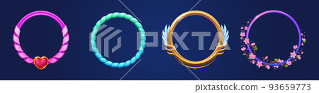 Round avatar frames set isolated on background Round avatar frames set isolated on background 93659773