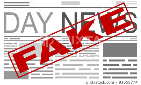 Many fake news found in a daily newspaper. Conceptual illustration Many fake news found in a daily newspaper. Conceptual illustration 93659774