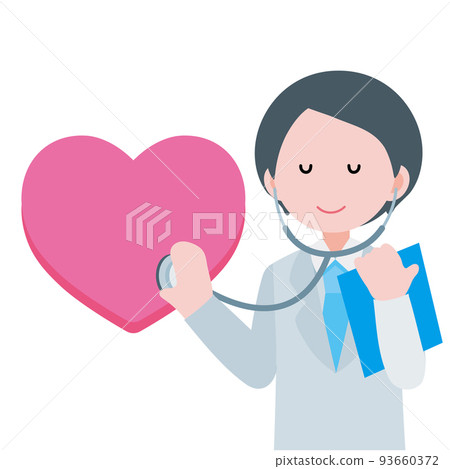 Illustration of a male doctor providing mental care Illustration of a male doctor providing mental care 93660372