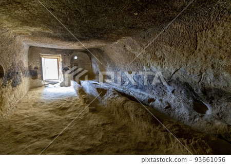 open air museum in goreme turkey, detail of an interior room 93661056