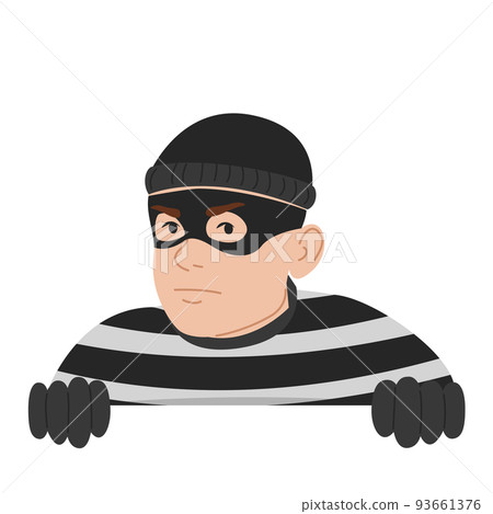 Criminal looking out of corner vector isolated Criminal looking out of corner vector isolated 93661376