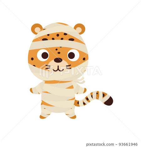 Cute little Halloween cheetah in a mummy... - Stock Illustration [93661946]  - PIXTA