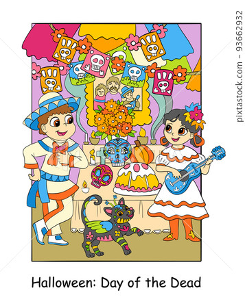 Halloween Day of the Dead vector colorful illustration Halloween Day of the Dead vector colorful illustration 93662932