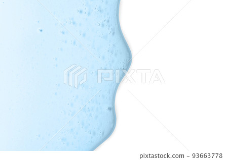 The blue texture of a cosmetic gel for moisturizing the skin. Isolated on white. Copy space 93663778