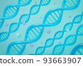 Light blue DNA on a light blue background 93663907