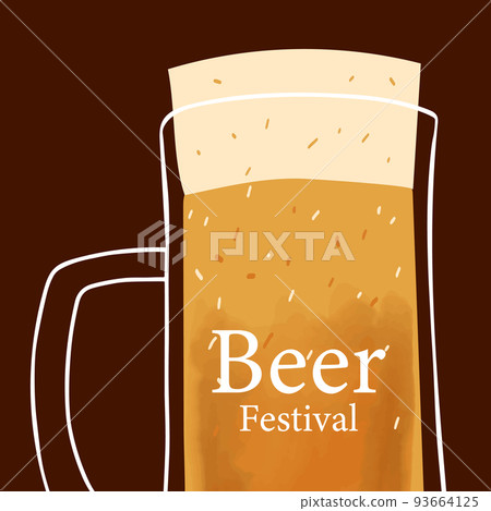 Beer festival stylized illustration mug of beer on Beer festival stylized illustration mug of beer on 93664125