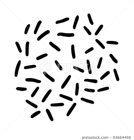 Cute doodle bacterium, bacillus, virus isolated on white background. Cell cartoon element. Memphis  93664498