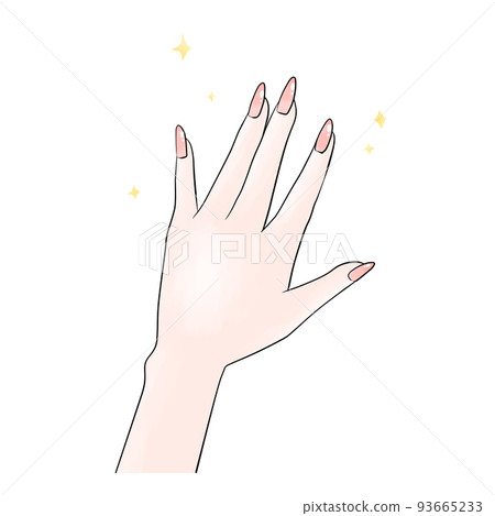 修指甲指甲插圖（粉紅色） 93665233