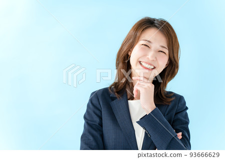 Business woman blue back Business woman blue back 93666629