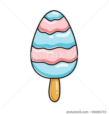 Bicolor striped ice cream on stick 93666733