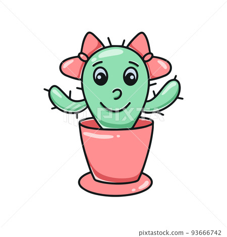 Character cactus girl with bows 93666742