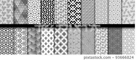 Geometric set of black and white patterns. Simpless vector graphics Geometric set of black and white patterns. Simpless vector graphics 93666824
