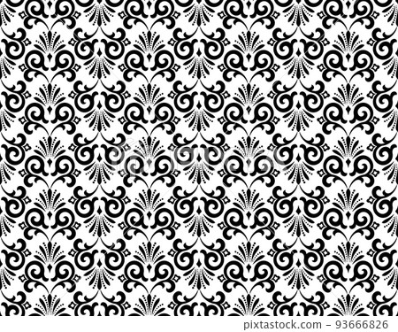 Flower geometric pattern. Seamless vector background. White and black ornament 93666826