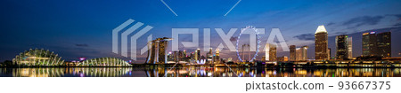 Singapore city night view panorama Singapore city night view panorama 93667375