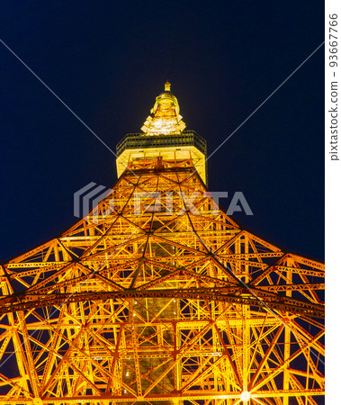 Tokyo Tower at night illuminated 93667766
