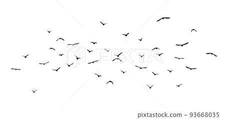 A flock of flying birds. Free birds. Vector illustration A flock of flying birds. Free birds. Vector illustration 93668035