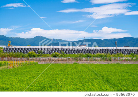 Highway construction and rural scenery Matsumoto City Highway construction and rural scenery Matsumoto City 93668070