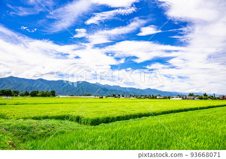 Summer sky and rural scenery, Azumino Summer sky and rural scenery, Azumino 93668071