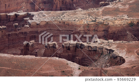 Scenic American Landscape and Red Rock Mountains in Desert Canyon. 93669229