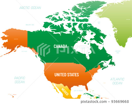 North America detailed political map with lables North America detailed political map with lables 93669668
