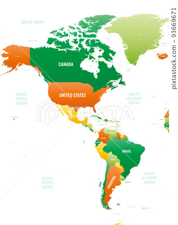 Americas detailed political map with lables 93669671