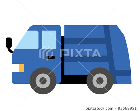 Illustration of a cute garbage truck 93669951