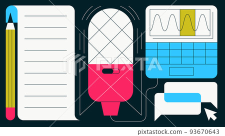Recording Podcast Concept Illustration Recording Podcast Concept Illustration 93670643