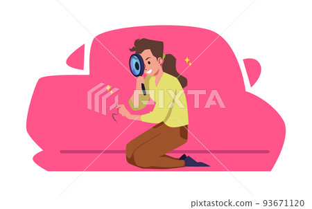 Perfectionist woman obsessed with cleanliness flat vector illustration isolated. Perfectionist woman obsessed with cleanliness flat vector illustration isolated. 93671120