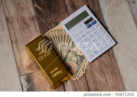 Gold ingot Gold and dollar bills Calculator Gold ingot Gold and dollar bills Calculator 93671358