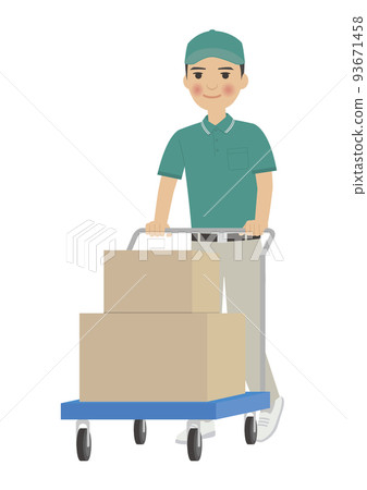 Male delivery man delivering packages 93671458