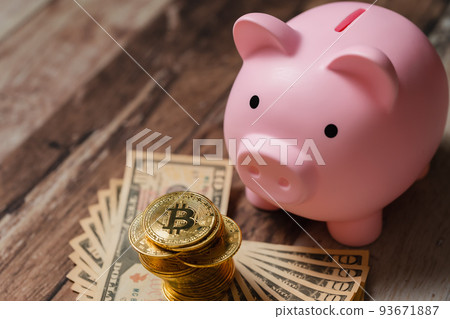 存錢罐美元鈔票虛擬貨幣 93671887