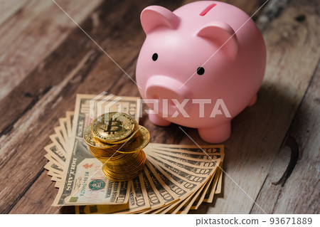 存錢罐美元鈔票虛擬貨幣 存錢罐美元鈔票虛擬貨幣 93671889