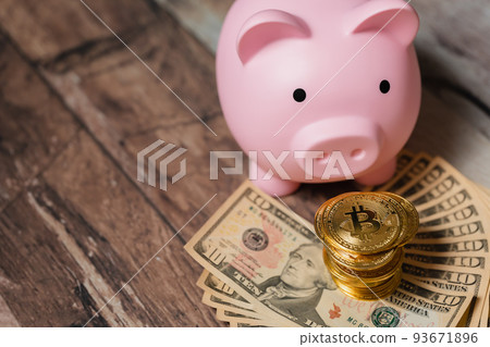 存錢罐美元鈔票虛擬貨幣 93671896