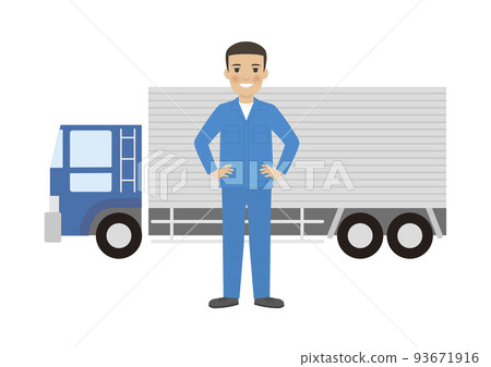 heavy truck and driver 93671916