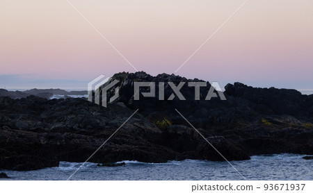 Rugged Rocks on a rocky shore on the West Coast of Pacific Ocean. 93671937