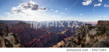 Desert Rocky Mountain American Landscape. Cloudy Sunny Sky Desert Rocky Mountain American Landscape. Cloudy Sunny Sky 93671964