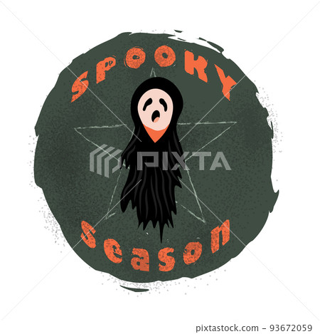 Halloween ghost face, horror season, ghost design for print on t-shirt. Halloween ghost face, horror season, ghost design for print on t-shirt. 93672059