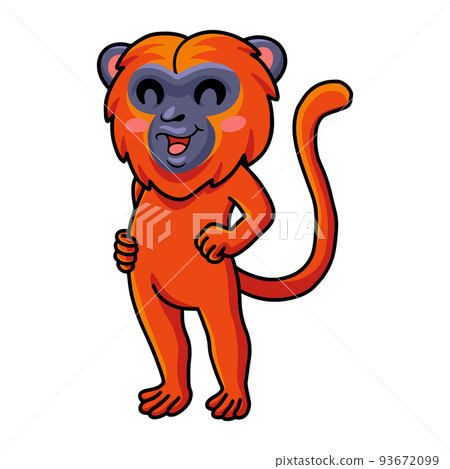 Cute red howler monkey cartoon standing Cute red howler monkey cartoon standing 93672099