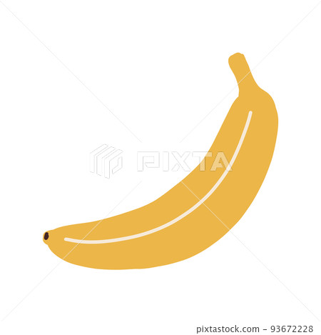 Single banana. Exotic vegan food. Flat illustrations isolated on white. 93672228