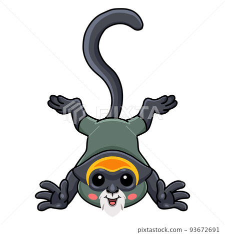 Cute de brazza's monkey cartoon posing Cute de brazza's monkey cartoon posing 93672691