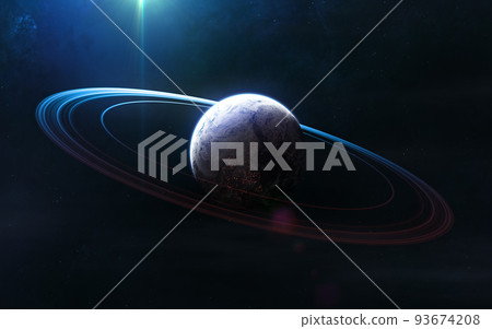 Distant habitable planet of deep space. Cosmic dust Distant habitable planet of deep space. Cosmic dust 93674208