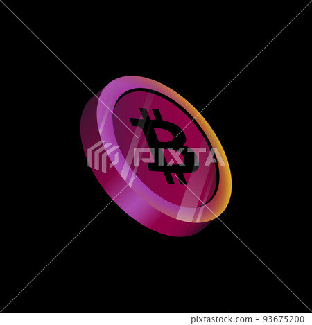 3D Cryptocurrency Coin. Glossy Pink Coin Element 3D Cryptocurrency Coin. Glossy Pink Coin Element 93675200