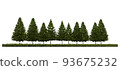 3ds rendering image of front view of pine trees on grasses field 93675232