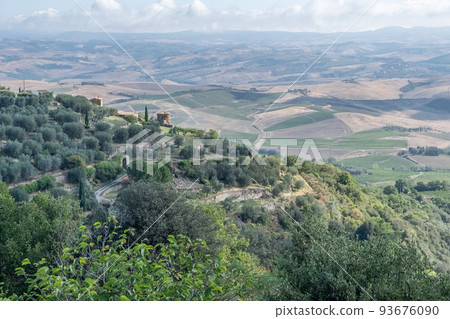 Beautiful view of Tuscany landscape and landmarks. Summer in Italy 93676090