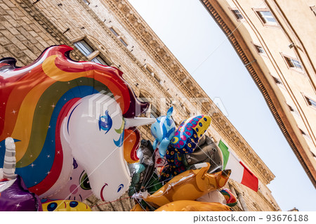 Beautiful view of Siena in Tuscany. Siena Palio day. Beautiful view of Siena in Tuscany. Siena Palio day. 93676188