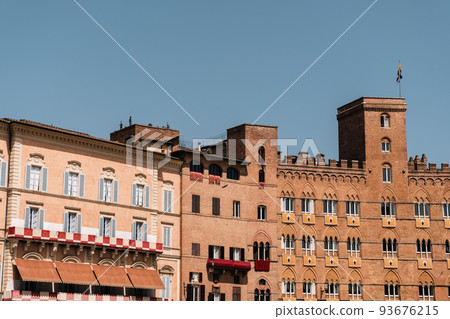 Beautiful view of Siena in Tuscany. Siena Palio day. Beautiful view of Siena in Tuscany. Siena Palio day. 93676215