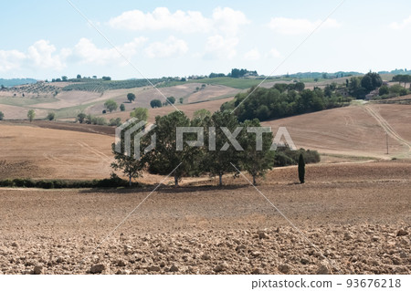 Beautiful view of Tuscany landscape and landmarks. Summer in Italy 93676218