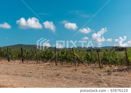 Beautiful view of Tuscany landscape and landmarks. Summer in Italy Beautiful view of Tuscany landscape and landmarks. Summer in Italy 93676220