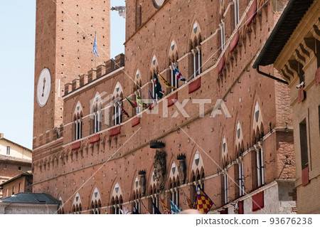 Beautiful view of Siena in Tuscany. Siena Palio day. 93676238