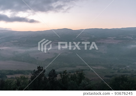 Beautiful view of Tuscany landscape and landmarks. Summer in Italy 93676245